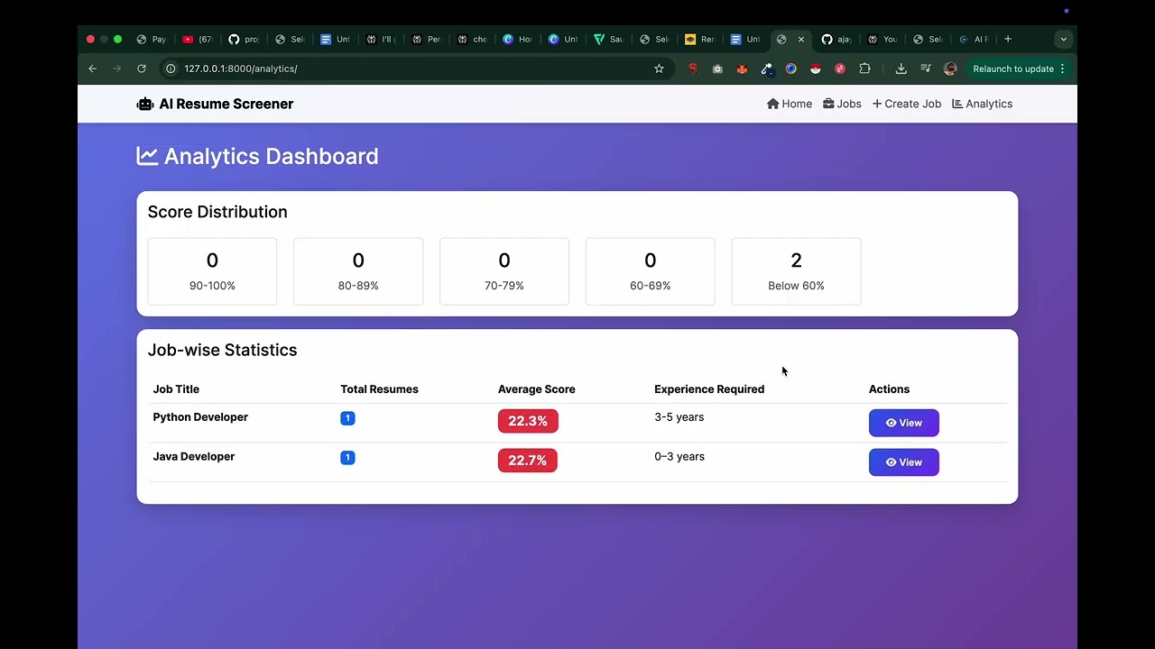 AI Resume Screener with NLP | Final Year Project with Source Code | Python Django Machine Learning