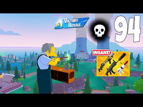 94 Elimination Solo Vs Squads "Zero Build" Gameplay Wins (NEW Fortnite Simpsons Mini Season 2 PC)