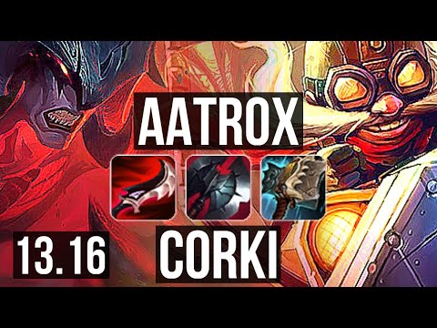 AATROX vs CORKI (MID) | 3.5M mastery, 10 solo kills, 1100+ games | NA Master | 13.16