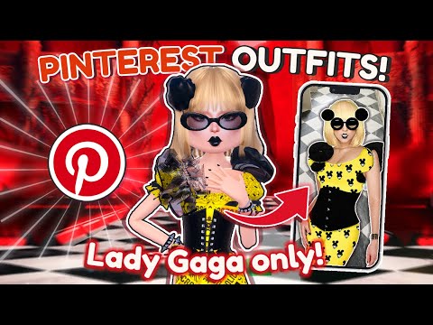 Letting *PINTEREST* Pick my LADY GAGA Outfits for EVERY ROUND in DRESS TO IMPRESS! 🖤 | Roblox