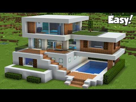 , title : 'Minecraft: How to Build a Modern House Tutorial (Easy) #32 - Interior in Description!'