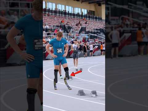 Disabled Runner With Metal Legs Shocked Everyone in the Race 😳 | Never Give Up #shorts