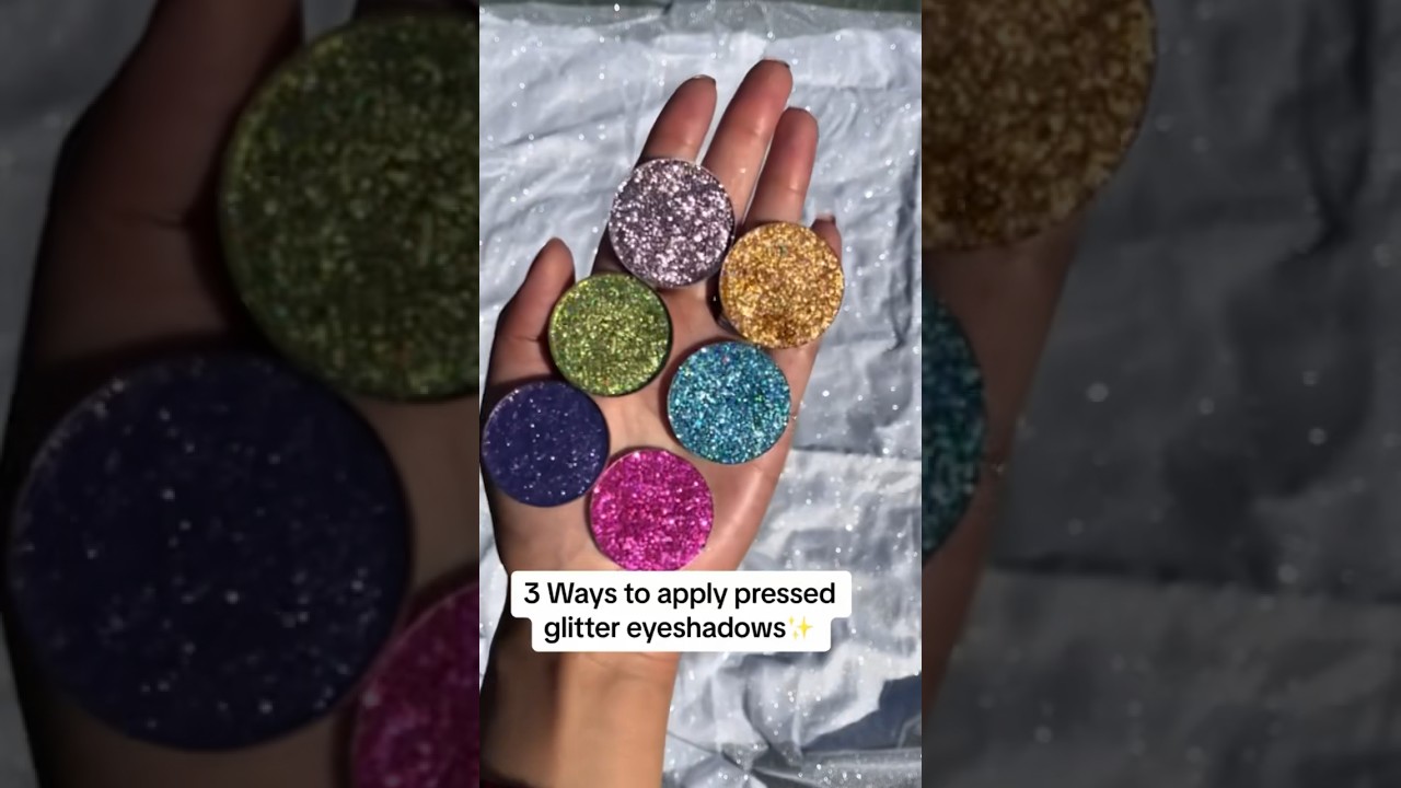 Ways to apply and use pressed glitter eyeshadows #eyeshadowtutorial #glittereyeshadow