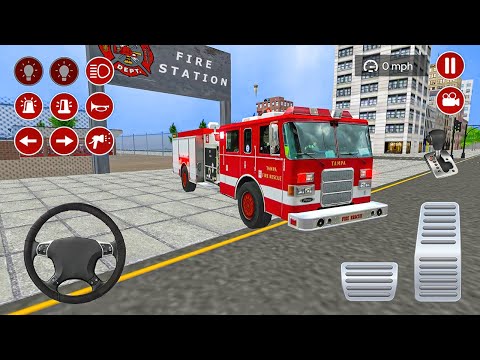 Real Fire Truck Driving Simulator Fire Fighting #11 - Tampa Fire Department Truck - Android Gameplay