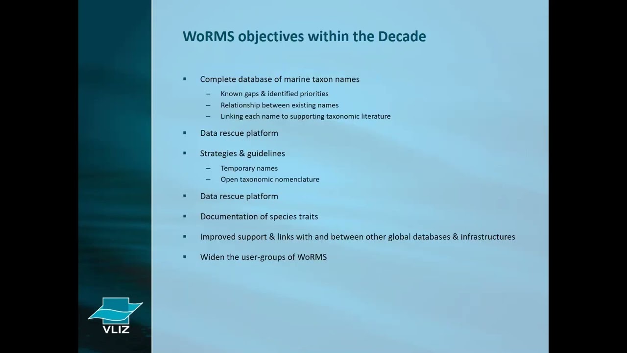 14. Above and Beyond – Completing the World Register of Marine Species (WoRMS)