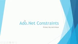 ADO.Net Constraints - Unique and Primary Key
