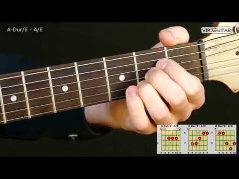 Gitarrenakkorde: A-Dur/E - A/E chord