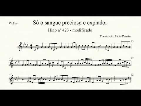 Tocata Partitura Violino - Só o sangue precioso e expiador.