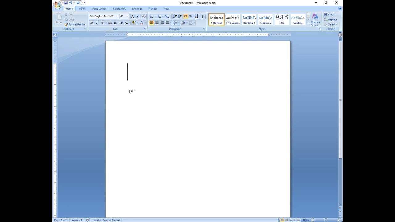 old english font in MS WORD