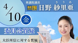 2026.4.10.国民民主党日野紗里亜衆議院議員の厚生労働委員会での質疑