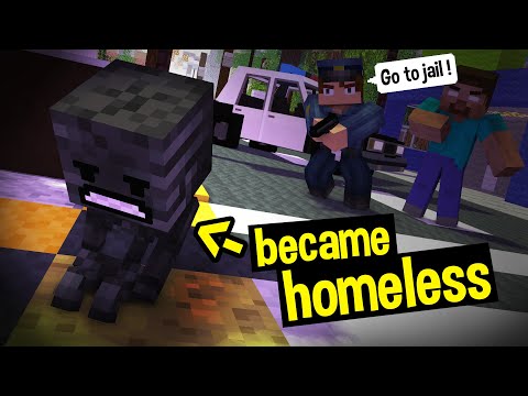 Monster School: BABY WITHER SKELETON WAS HOMELESS - Minecraft Animation