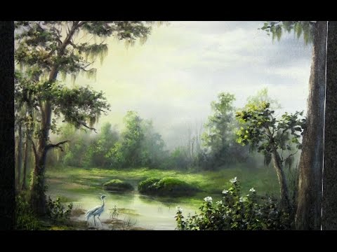 Oil Painting Sunlight on the Swamp - Paint with Kevin Hill