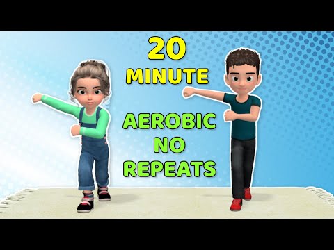 20 MIN AEROBIC WORKOUT FOR KIDS - NO REPEATS