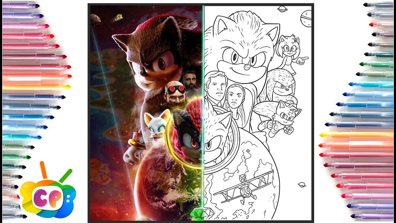 Sonic 3 official poster / Sonic coloring pages new / Sonic the Hedgehog 3