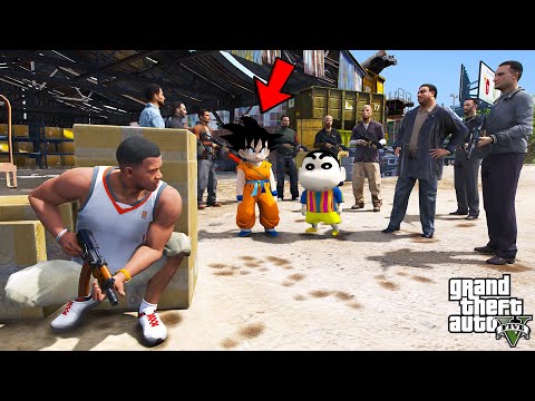 Franklin Trying to Save Goku and Shinchan from Gang in GTA 5!