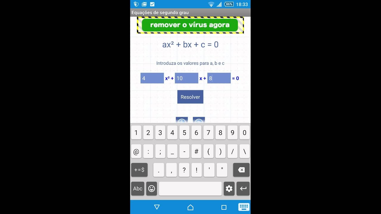 Watch Now Calculadora de equação do 2º Grau Android Calculadora de equação do 2º Grau Android