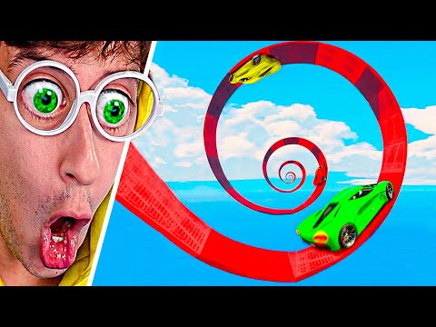 Mega Rampa ESPIRAL TROLL en GTA 5 😱!! (Carrera Cara a Cara ⚡)