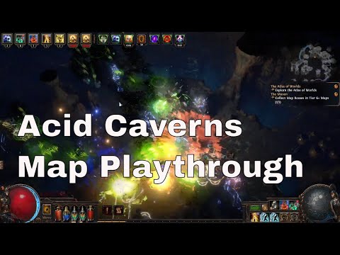 Acid Caverns Map Playthrough Guardian Mage Skeletons POE