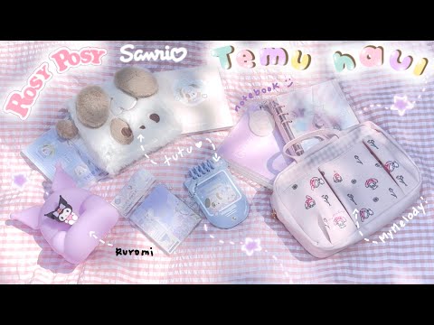 🌸HUGE Temu Haul🌸 Sanrio, RosyPosy, Zebra Gel pens, Stationery