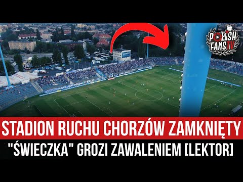 Stadion Ruchu Chorzów zamknięty - "świeczka" grozi zawaleniem [LEKTOR] (16.01.2023 r.)
