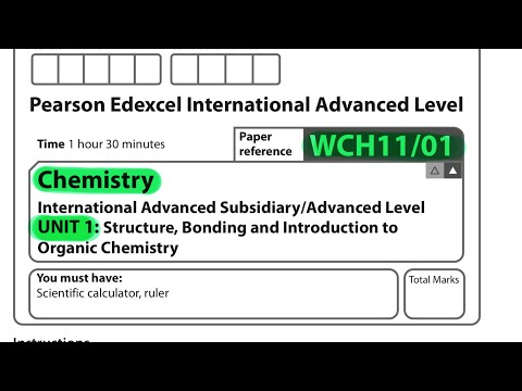 A level | chemistry | unit 1 | Edexcel | October 2022
