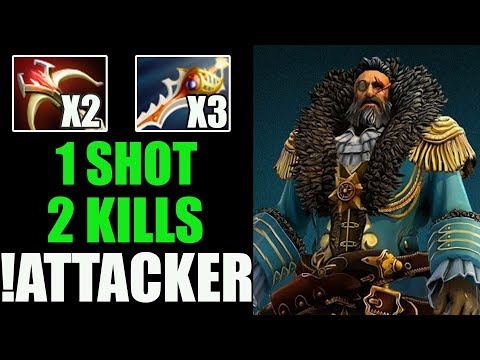 1 SHOT 2 KILLS - Kunkka WITH 3X RAPIER & 2X DAEDALUS By !Attacker, NO.1 Kunkka in The World