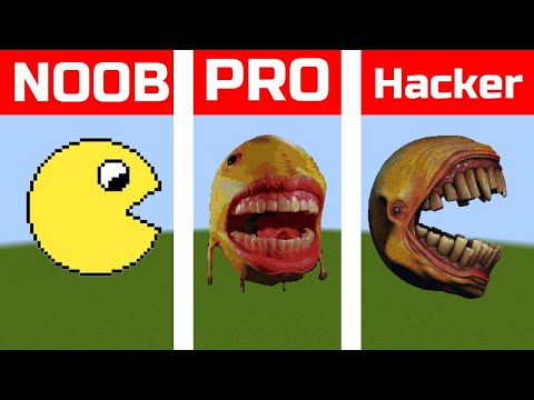 NOOB VS PRO VS HACKER Minecraft Pixel art Pac-Man