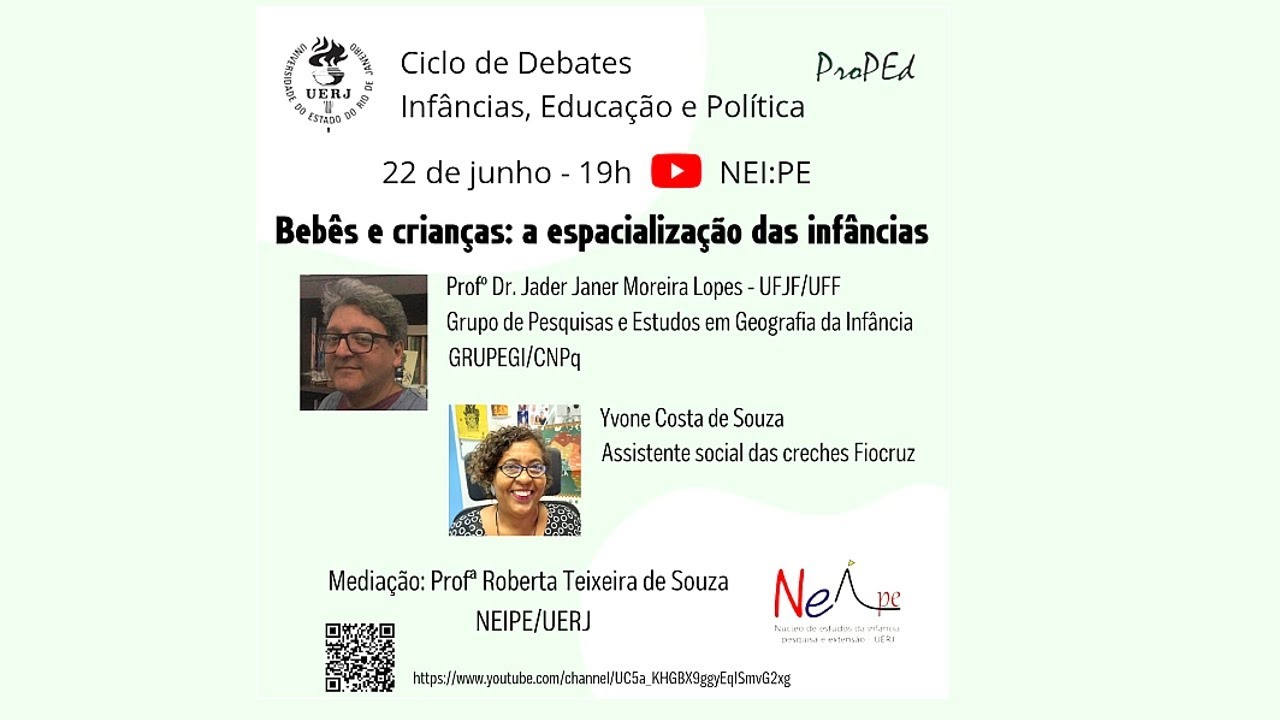 🔴3º Ciclo de Debates | Bebês e crianças: a espacialização das infâncias