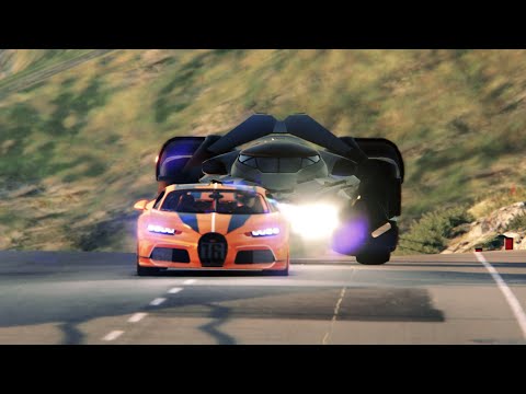 Batmobile vs Bugatti Chiron Super Sport 2023 at Highlands