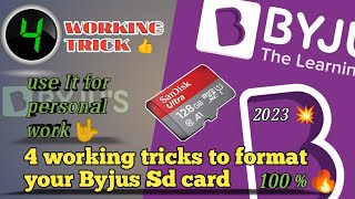 Format Byjus Sd card 4 new tricks | use personally| problem solved | #byjus