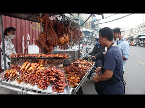 Amazing Tola Grill Duck, Chicken, Pork, Quail & More Food - Evening Street Food in Town