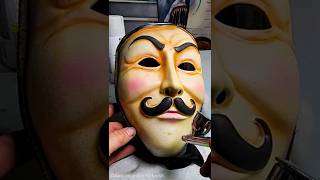 Spray Painting Cheap Dollar Store Halloween Mask (Full Vendetta Mask Video)