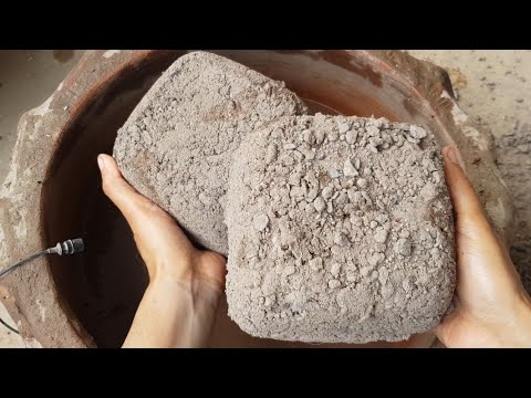 ASMR | Crumbles in ClayPot Series Pt-1 | Grey Concrete Texture | Dry/Water Crumbling