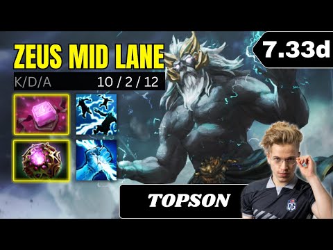 PATCH 7.33d - TOPSON Zeus Mid Lane Gameplay - Dota 2 Full Match Gameplay