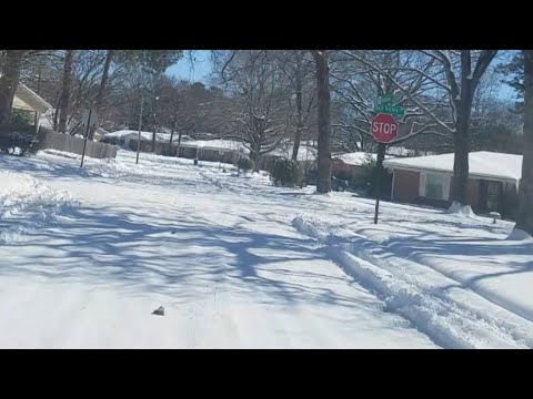 Snow in Little Rock, Arkansas.