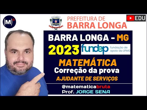 FUNDEP Prefeitura Barra Longa MG 2023 Correção da Prova Matemática