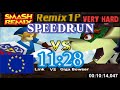 Smash Remix Classic Mode Remix 1P Speedrun With PAL EUR Link Very Hard In 11 28