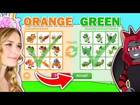 ONE COLOR Trading Challenge SANNA Vs MOODY In Adopt Me! (Roblox)