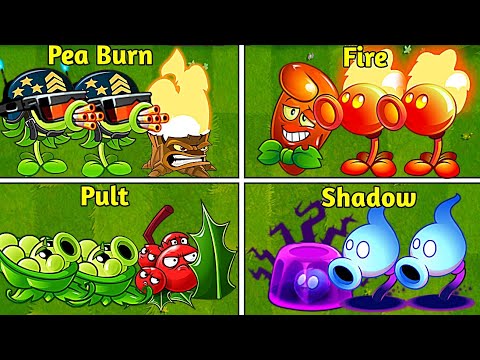Random 4 Team 2 Peashooter + Barrier - Who Will Win? - PvZ2 Team Plants Battles