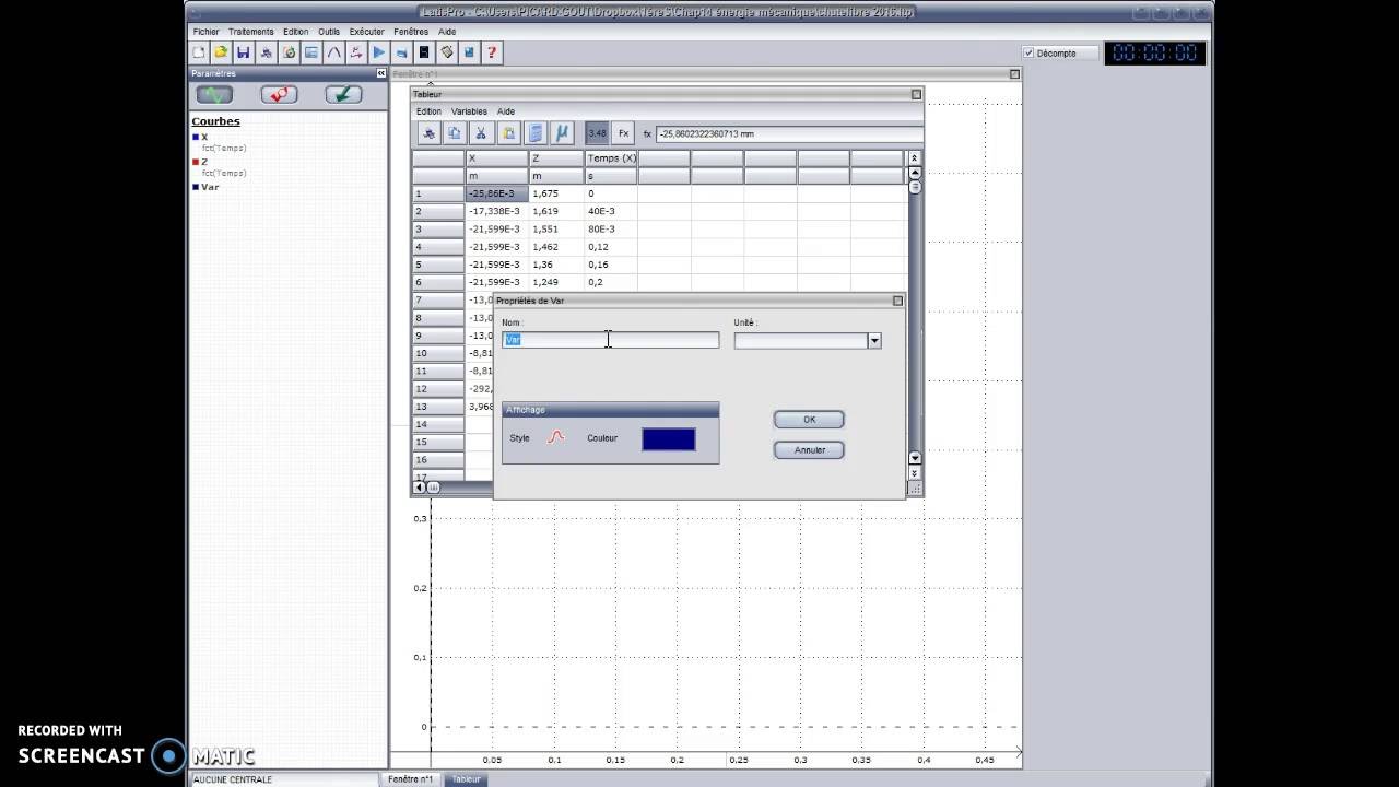 Le tableur pour créer et calculer des variables sous Latis pro