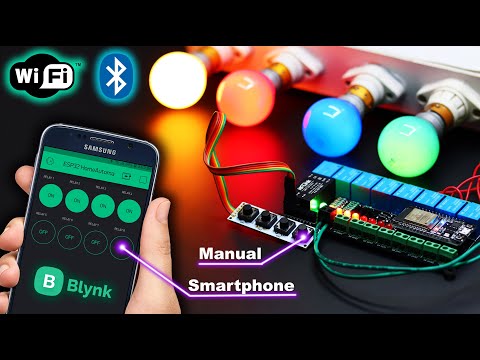 ESP32 Blynk Internet Bluetooth Manual Home Automation with Feedback System