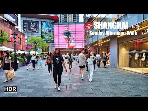 Caminhada de sábado no centro de Xangai - Middle Huaihai Road e ao redor de Xintiandi - 4K HDR - Xangai, Middle Huaihai Road, Xintiandi