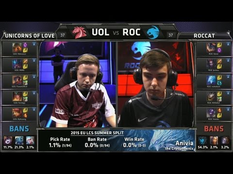 UOL vs ROC Game 1 Highlights - UNICORNS OF LOVE vs ROCCAT - QUARTERFINALS EU LCS SUMMER 2015