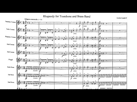 [Full Score] Gordon Langford - Rhapsody for Trombone and Brass Band (1975)