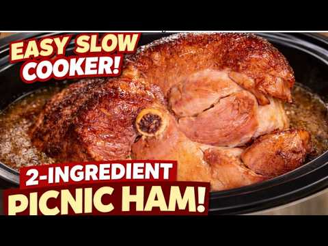 2-Ingredient Slow Cooker Picnic Ham: Brown Sugar Glaze Does All the Work in 6–8 Hours