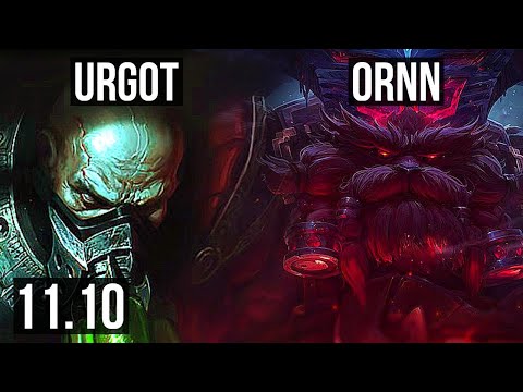 URGOT vs ORNN (TOP) | 14/2/6, Legendary, 800+ games, 1.0M mastery | KR Master | v11.10