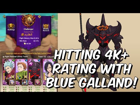 Hitting 4k+ Challenger Rating with Blue Galland Burst! - Seven Deadly Sins: Grand Cross Global PVP