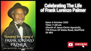 🌹 Celebration of Life | Frank Lorenzo Palmer (1941–2025) | Funeral Service Live