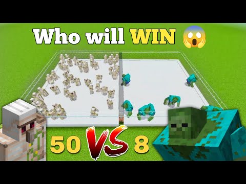50 Iron Golem VS 8 Mutant Zombie | Minecraft Mob Battle