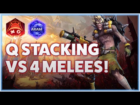 Junkrat Rocket Ride - Q STACKING VS 4 MELEES! - ARAM